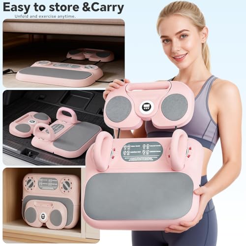 Pilates Reformer Board，6-in-1 Foldable Pilates Equipment for Home Workout with Timber，Core& Full Body Training for Women