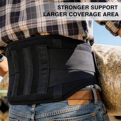 Back Brace for Men Lower Back Pain, Heavy Duty Lumbar Support Belt - size: Large