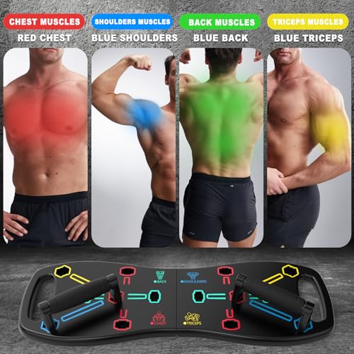 Push Up Board, Portable Pushup Board for Men, Foldable Push Up Bar 20 in 1 at Home Gym, Multifunctional Pushup Handles for Chest Muscle Exercise Strength Training Equipment