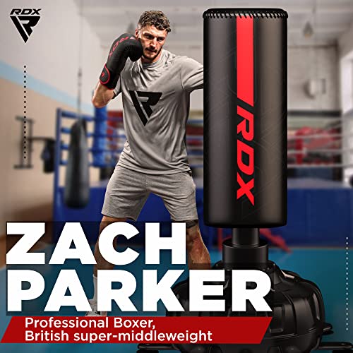 RDX Boxing Gloves, Pro Training Sparring, Maya Hide Leather, Muay Thai MMA Kickboxing, Men Women Adult, Heavy Punching Bag Focus Mitts Pads Workout, Ventilated Palm, Multi Layered, 8 10 12 14 16 18 Oz - color: RED, size: 12 OZ