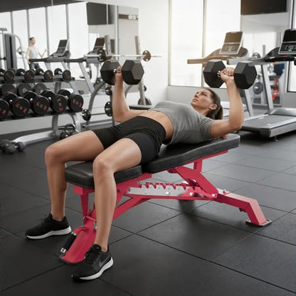 RitFit Adjustable/Foldable Utility Weight Bench for Home Gym, Weightlifting and Strength Training - Bonus Workout Poster with 35 Total Body Exercises