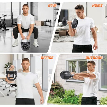 2-in-1 Adjustable Kettlebell, 15-45LB Kettlebells Weight Set for Strength Training, 5.9-30.9LB Adjustable Weights Dumbbell for Home Gym Full Body Workout