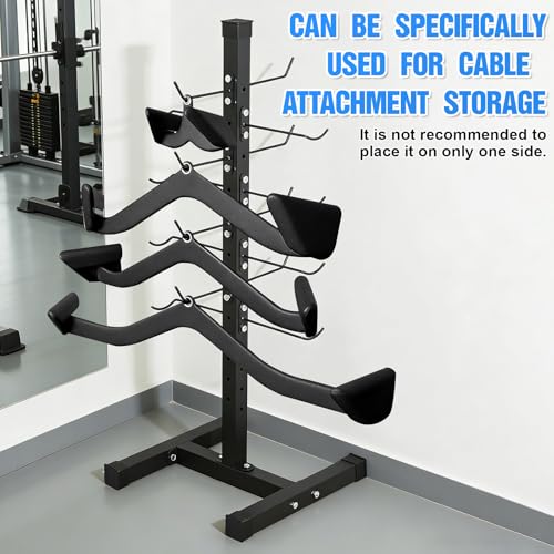 Frienda Steel Lat Bar Organizer, Home Gym Accessories, Lat Pulldown Attachments Cable Attachment Storage Rack Cable Attachments for Gym Rack Storage Heavy Duty Steel Organizer Home Use