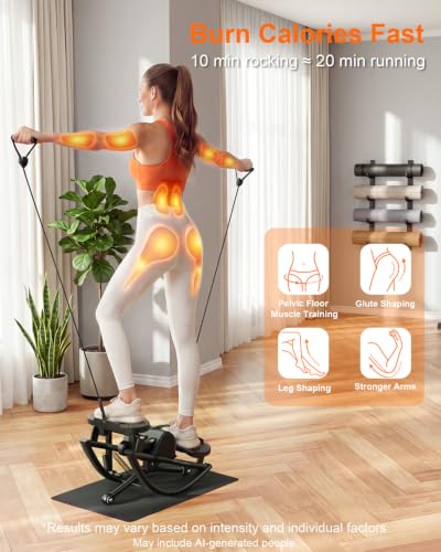 Rock Stepper for Exercise at Home, Rocking Stepper Side to Side - color: Black