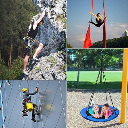 Swing Swivel 35KN Breaking Strength 360° Rotator Safety Rotational Device Hanging Accessory for Rock Climbing, Hanging Hammock, Web Tree Swing, Aerial Dance, Children's Swing Spinner Hanger