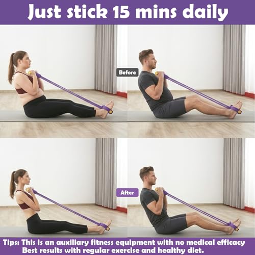 Multifunctional Pedal Resistance Band with Handle,4/6/8 Tubes for All Weights,Upgrade Heavy-Duty TPE Tubes with 300% Stretch for Full Body Workouts.