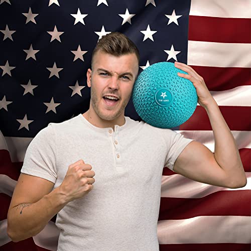 Yes4All Slam Balls, 10-40lb Weighted Ball Weight, Durable PVC Sand Filled Workout Dynamic Slam Ball for Strength Training, Triangle, Teal, 15lbs - color: Trendy teal, style: C. 15lbs