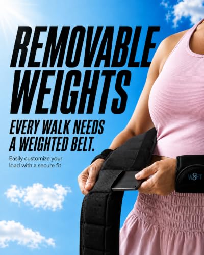 W8FIT Adjustable Weighted Belt for Women & Men, Up to 20 LBS – Rucking Belt for Walking, Hiking & Strength Training - size: 9 LB Large (38" - 44")