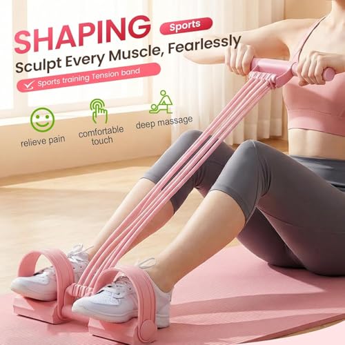 Upgrade Pedal Resistance Bands with Handles, 2026 New Multifunction Tension Rope with 8 Tube Exercise Band, Home Gym Elastic Yoga Pedal Puller Stretch Bands for Full Body Workout, Yoga, Arm - color: Purple