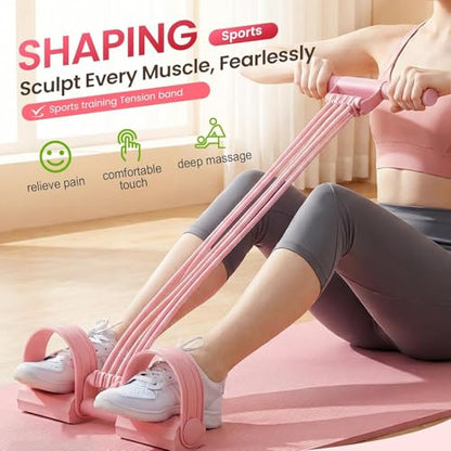 Upgrade Pedal Resistance Bands with Handles, 2026 New Multifunction Tension Rope with 8 Tube Exercise Band, Home Gym Elastic Yoga Pedal Puller Stretch Bands for Full Body Workout, Yoga, Arm - color: Purple