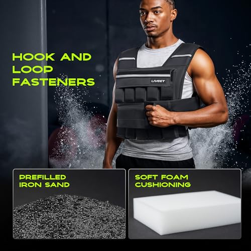 Adjustable Weighted Vest for Men Women, 20lb 30lb 45lb 60lb Weight Vest with 20 Removable Weights, Heavy Duty Running Vest with Reflective Strips for Walking Strength Training Calisthenics - size: 30 lbs-Sandbags