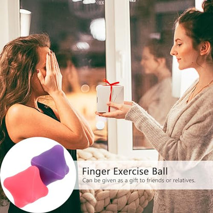 HEALLILY Hand Massage Ball 2.36 Inch Hexagonal Acupuncture Grip Balls for Hand Therapy Palm Massager Finger Exercise Tool for Muscle Movement and Relaxation 2 Pack