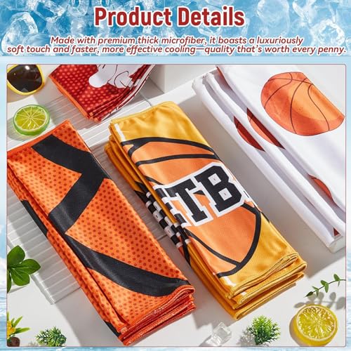 24Pcs Thick Basketball Cooling Towel 40x12 Inch Sports Ice Towel for Neck and Face Quick Dry Soft Breathable Microfiber Chilly Towels Bulk Basketball Party Favors for Athletes Home Gym Workout Running