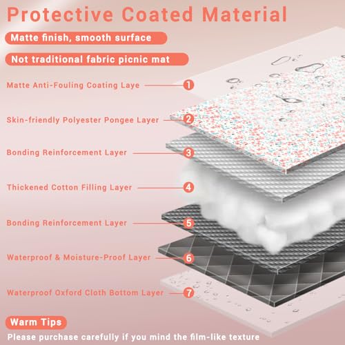 60x80" Large Picnic Blankets Waterproof Outdoor Beach Blanket Sandfree Tent Camping Sleeping Carpet Portable Yoga Meditation Mat Road Trip Car Travel Essentials Hiking Backpacking Gear Gifts