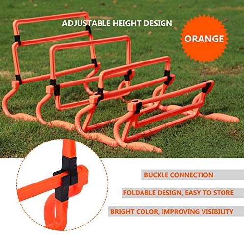 Zerone 5Pcs Speed Hurdles Football Soccer Training Adjustable Hurdles Speed Training Equipment