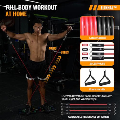 Portable Push Up Board Gym Kit 25-in-1, Foldable Push Up Station & Exercise Board Workout Set with 18 Accessories, Resistance Bands & Handles, Ankle Straps for Men, Women & Teens