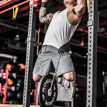 Heavy Duty Dip Belt With Chain - Weighted Pull Up Belt for Workout