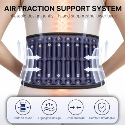 Decompression Belt, Inflated Back Brace for Lower Back Pain | Blue