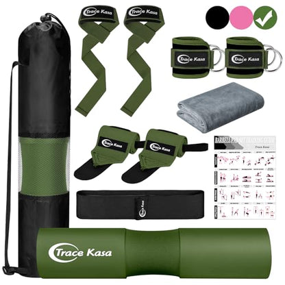 Barbell Pad Set: Hip Thrusts Pad for Squats Weight Lifting Gym Equipment Accessories - color: Green