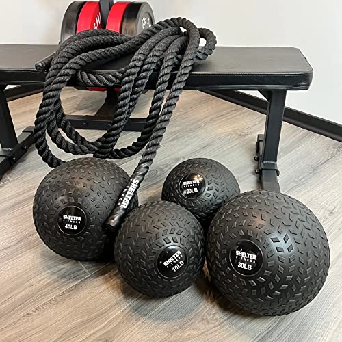 Black Rubber Treaded Slam Ball Equipment - size: 30 Pounds