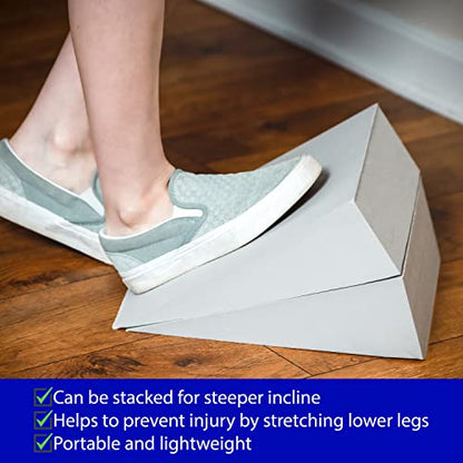 12" Foam Incline Stretch Wedge - Set of 2 - By Trademark Innovations (Dove Gray) - color: Dove Gray