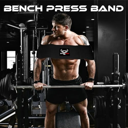 Fitness Bench Press Strength Band, Adjustable Weightlifting Slingshot Blaster,Weight Lifting Resistance Band, Bench Press Slingshot for Elbow Fitness,Chest Builder,Powerlifting - color: Black, size: Medium