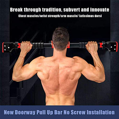 Pull Up Bar for Doorway, No Screws Required Chin Up Bar Adjustable Width with Locking Mechanism, Curved Base Safe and Stable for Home Exercise Fitness Strength Training& 200 KG - size: 115~130cm