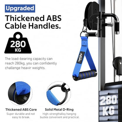 WALITO Exercise Handles, Replacement Cable Machine Attachments for Home Gym Equipment, Pulley System, Pilates, Resistance Bands, Strength Trainer, Heavy Duty Working Out Handles - color: Blue
