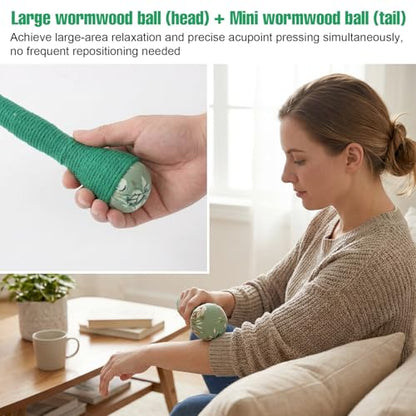 2PCS Long Size Lymphatic Drainage Hammer, Manual Body Massage Hammer, Anti Slip Longer Handheld Herbal Massage Hammer with Two Ends for Back Pain Relief (Light Green) - color: Light Green+light Green