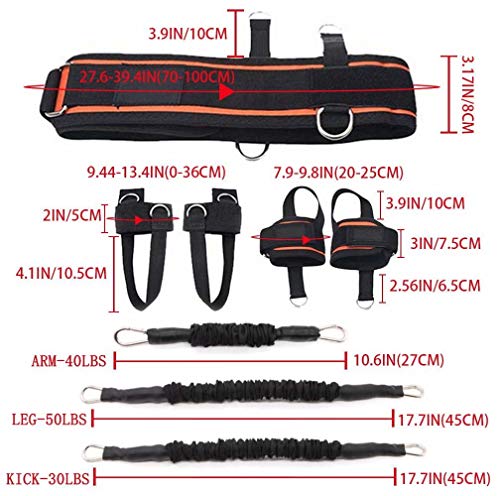 Exercise Boxing Resistance Bands Leg Strength Training Home Workout Equipment Bounce, Explosive Power Training for MMA, Bounce,etc Indoor and Outdoor Fitness Training, Set of 12