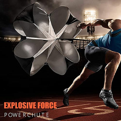 Running Speed Training 56 inch Speed Training Resistance Parachute Umbrella Running Chute & Fitness Explosive Power Training with Adjustable Strap, Free Carry Bag