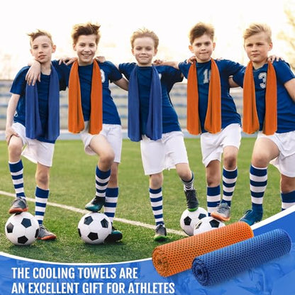 Hosuly 30 Pack Cooling Towels 40"x12" - color: Dark Blue, Orange