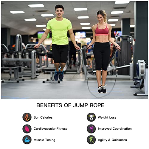 Pack PVC Jump Rope for Cardio Fitness - Versatile Adjustable Skipping Rope for Women Men Kids, Speed Jump Rope for Exercise,9 Feet