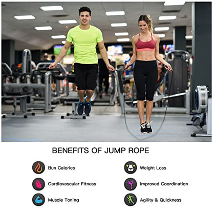 Pack PVC Jump Rope for Cardio Fitness - Versatile Adjustable Skipping Rope for Women Men Kids, Speed Jump Rope for Exercise,9 Feet