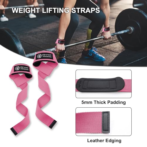 J Bryant Barbell Pad Set with 2 Ankle Straps for Cable Machines Hip Resistance Band Weight Lifting Straps Thick Cushion Hip-Thrusts Pad with Carry Bag for Squats Bench Press Workout - color: pink set