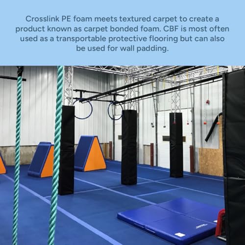 Envirolite Carpet Bonded Foam Folding Mats - Trifold Exercise Mat for Tumbling, Gymnastics, Wrestling, Martial Arts, MMA, Aerobics, and Plyometrics - Foam Tumbling Mat – 4' x 6' x 1-3/8" - color: Black