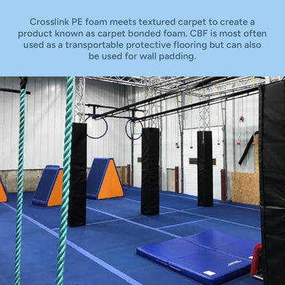 Envirolite Carpet Bonded Foam Folding Mats - Trifold Exercise Mat for Tumbling, Gymnastics, Wrestling, Martial Arts, MMA, Aerobics, and Plyometrics - Foam Tumbling Mat – 4' x 6' x 1-3/8" - color: Black