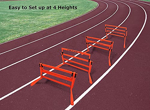 4-Pack Agility Speed Training Adjustable Hurdle Set, 4 Heights, Mini Ultra Durable Football Hurdles ladders