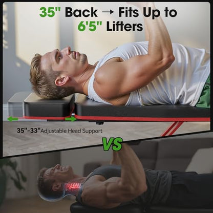 FLYBIRD Adjustable Weight Bench, Full Body Workout Bench for Home Gym - size: XL