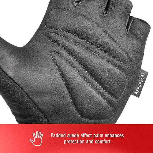 adidas Essential Training & Weightlifting Gloves, Fingerless Workout Gloves - color: Black, size: Medium