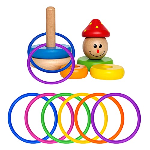 24 Pcs Multicolor Plastic Toss Rings Ring Toss Game Carnival Rings for Speed and Agility Practice Games, Garden Backyard Outdoor Games, Bridal Shower Game, Game Booth (3.94 Inch)