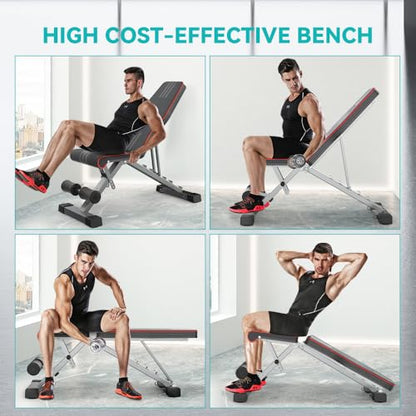 Adjustable/Foldable Weight Bench, 660LBS Home Gym Workout Bench Lifting Sit-up Exercise Bench for Bench Press