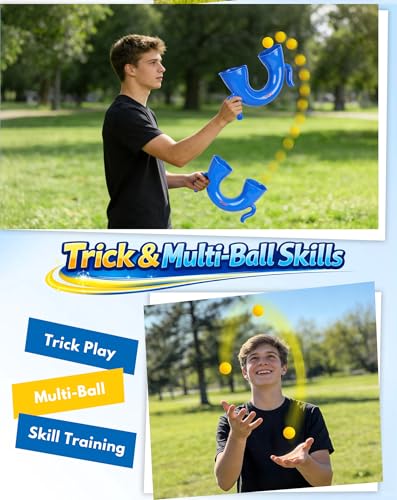 Juggling Skill Game with Upgraded U-Shaped Tube, 3 Solid Practice Balls, Beginner-Friendly Hand-Eye Coordination Challenge Toy for Indoor and Outdoor Play