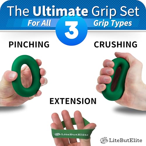 Silicone Ring Grip Strength Trainer Kit - Effective Forearm Strengthener for Hand and Finger Exercise, Ideal Exercisers for Gripper Strength and Flexibility