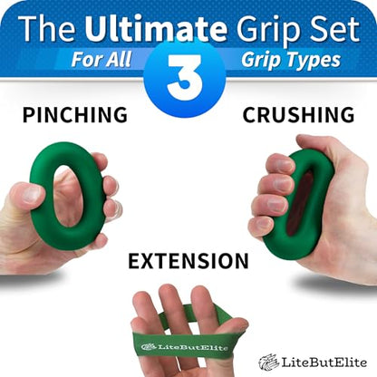 Silicone Ring Grip Strength Trainer Kit - Effective Forearm Strengthener for Hand and Finger Exercise, Ideal Exercisers for Gripper Strength and Flexibility