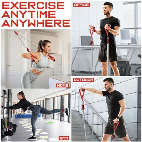 WALITO Resistance Bands Set - Exercise Bands with Handles, Door Anchor, Legs Ankle Straps, for Heavy Resistance Training, Physical Therapy, Muscle Training, Yoga, Home Workouts, Gym