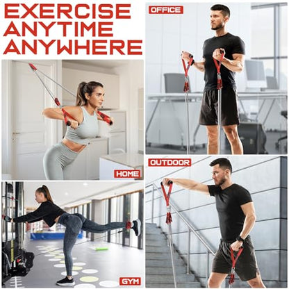 WALITO Resistance Bands Set - Exercise Bands with Handles, Door Anchor, Legs Ankle Straps, for Heavy Resistance Training, Physical Therapy, Muscle Training, Yoga, Home Workouts, Gym