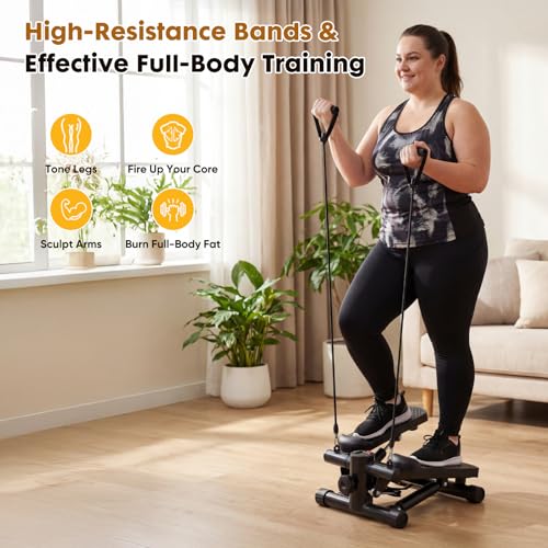 NEWBULIG Mini Stepper for Exercise at Home Stair Step Machine for Indoor Fitness Portable Home Gym Stepper for Full Body Workout 300lb Weight Capacity