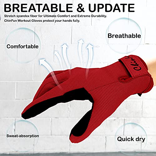 Full Finger Workout Gloves for Men Breathable Gym Exercise Weight Lifting Gloves Full Palm Protection Deep