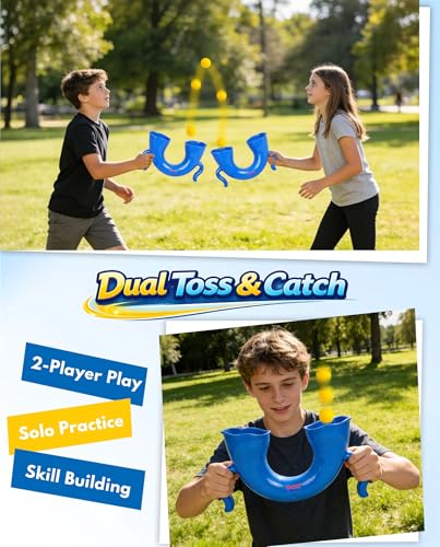 Juggling Skill Game with Upgraded U-Shaped Tube, 3 Solid Practice Balls, Beginner-Friendly Hand-Eye Coordination Challenge Toy for Indoor and Outdoor Play